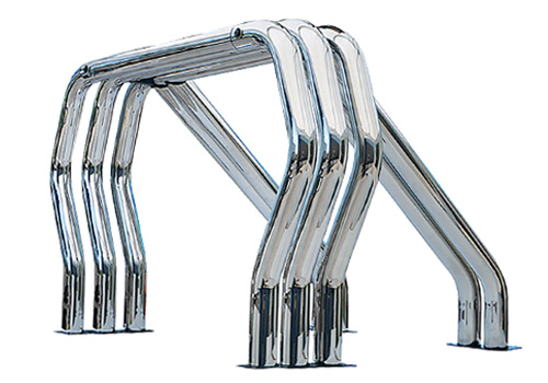 Chrome Triple Main-Double Kicker Bed Bars 73-up Dodge Ram